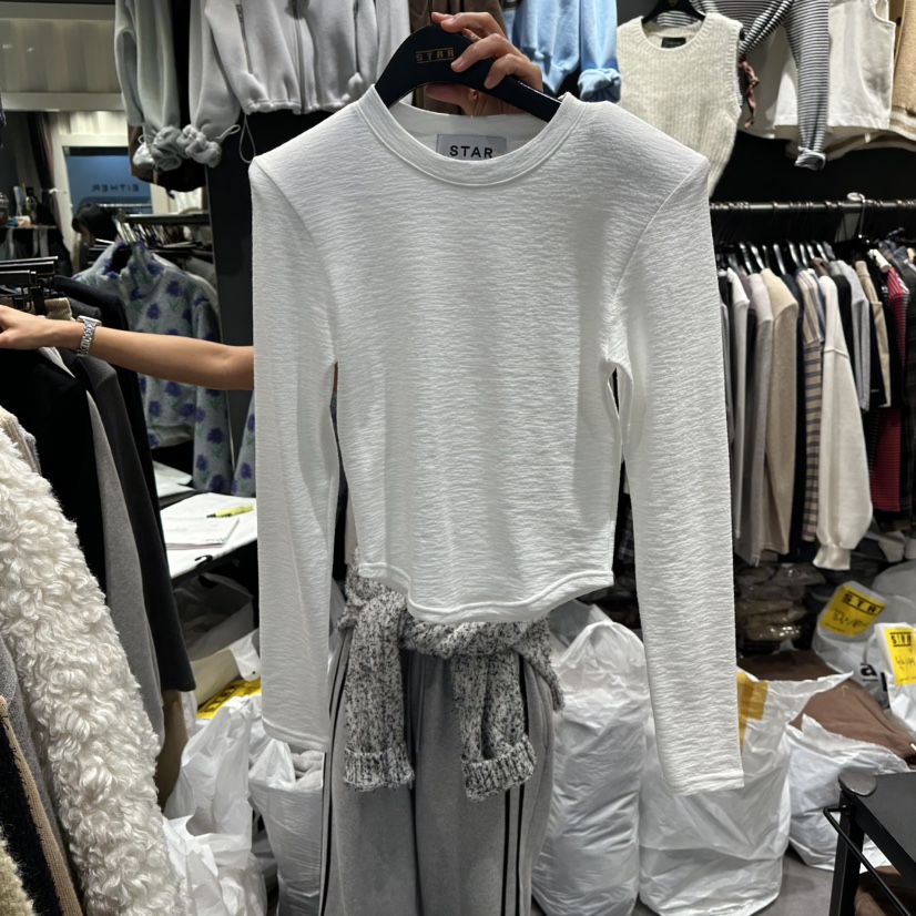 LONE STAR韓國直郵㊣女裝新品25秋冬熱賣推薦真品休閑長袖T恤LONE STAR長袖T恤圖色1