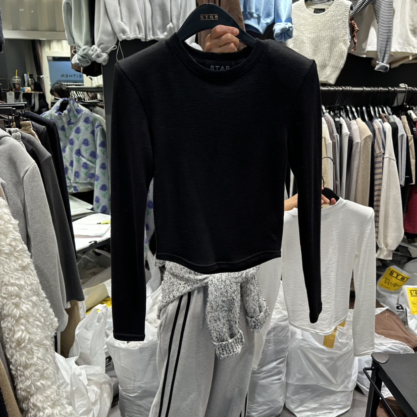 LONE STAR韓國直郵㊣女裝新品25秋冬熱賣推薦真品休閑長袖T恤LONE STAR長袖T恤圖色2