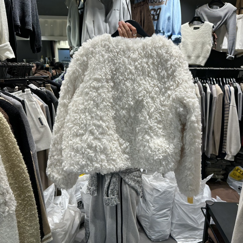 LONE STAR韓國直郵㊣女裝新品職業人氣25秋冬短款大衣皮草LONE STAR短款大衣