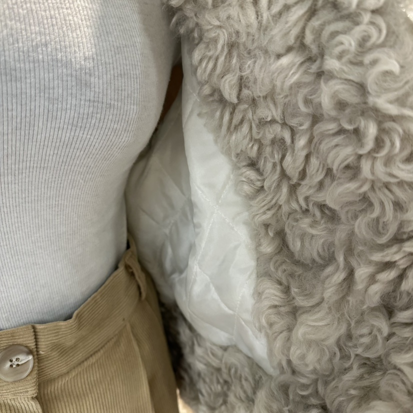 LONE STAR韓國直郵㊣女裝新品職業人氣25秋冬短款大衣皮草LONE STAR短款大衣