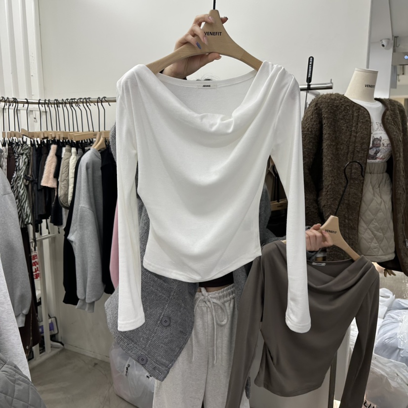 VENEFIT韓國代購㊣女裝新品時尚人氣25秋冬職業熱賣長袖T恤VENEFIT/JENNIE長袖T恤圖色1