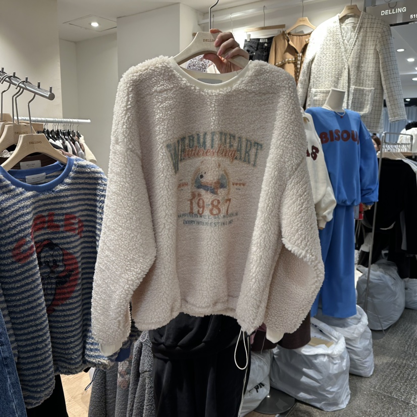 DELLING韓國代購㊣女裝新款推薦休閑人氣25秋冬熱賣時尚衛衣DELLING衛衣圖色2