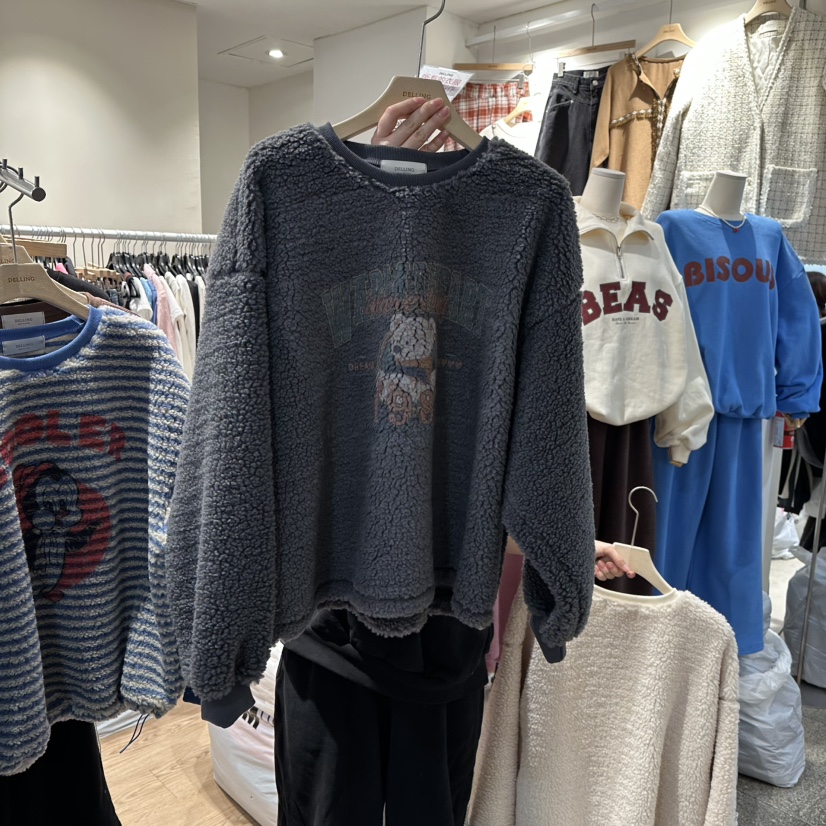 DELLING韓國代購㊣女裝新款推薦休閑人氣25秋冬熱賣時尚衛衣DELLING衛衣圖色3