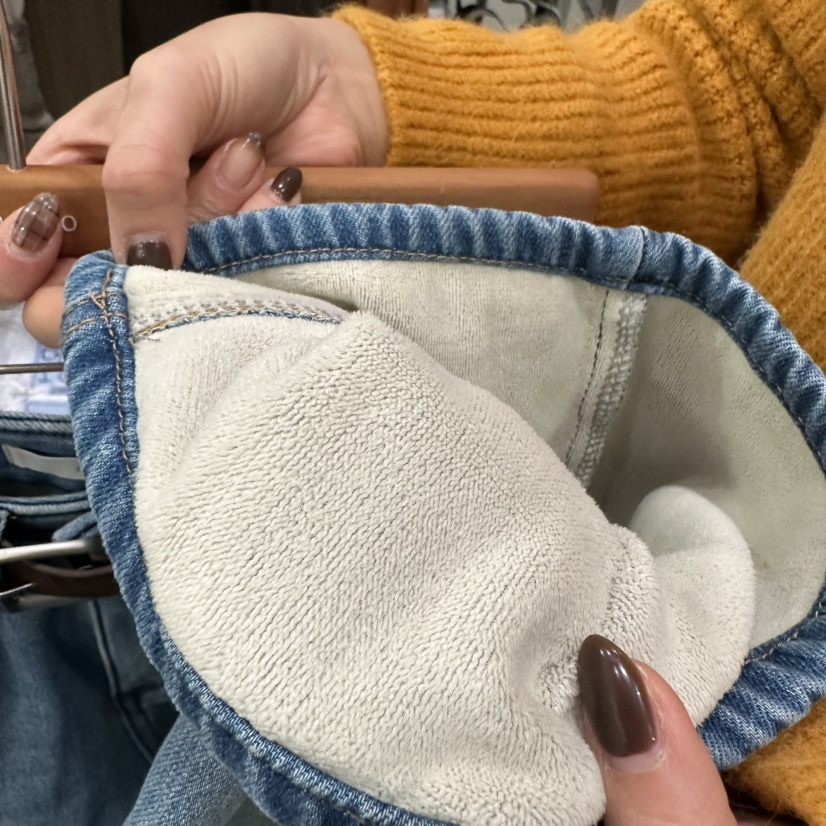 MELO東大門㊣實拍女裝新款職業人氣推薦熱賣牛仔褲含腰帶加絨MELO牛仔褲