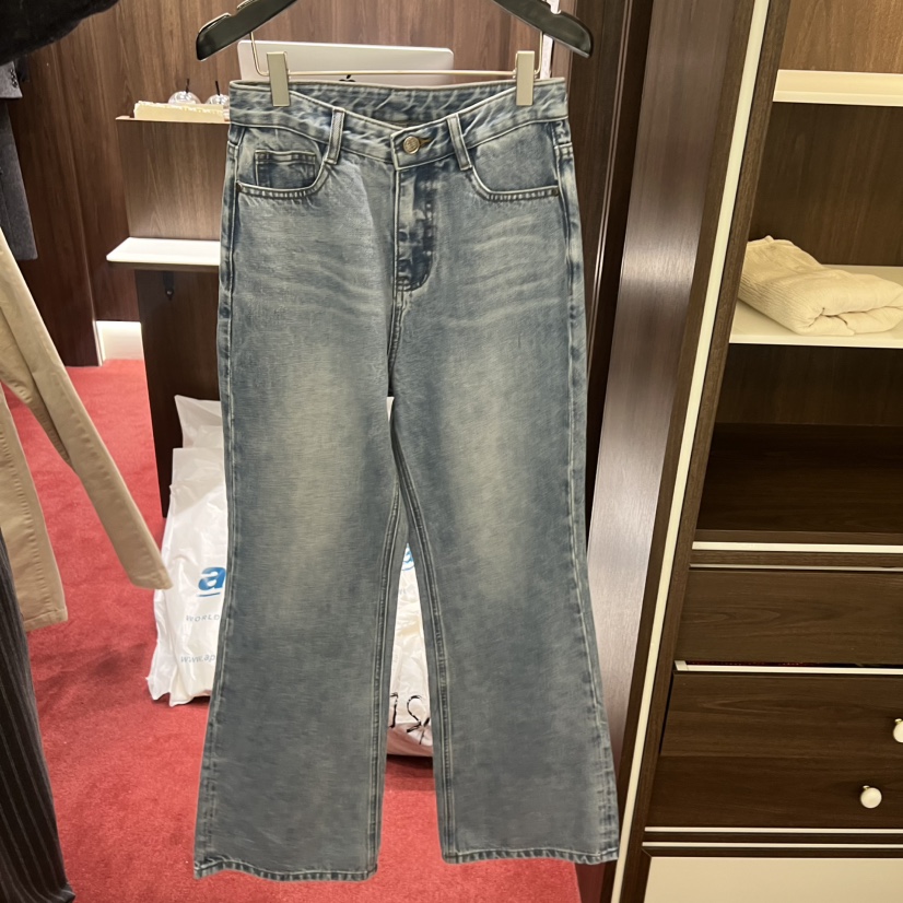 PEANUT BUTTER東大門㊣直郵女士新品熱賣牛仔褲水洗牛仔布PEANUT BUTTER牛仔褲圖色1