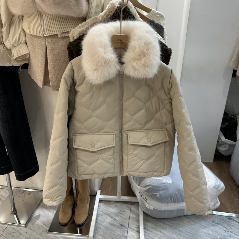 ABLESTUDIO東大門㊣直郵女士新品休閑時尚熱賣短款棉服絎縫ABLESTUDIO短款棉服圖色1