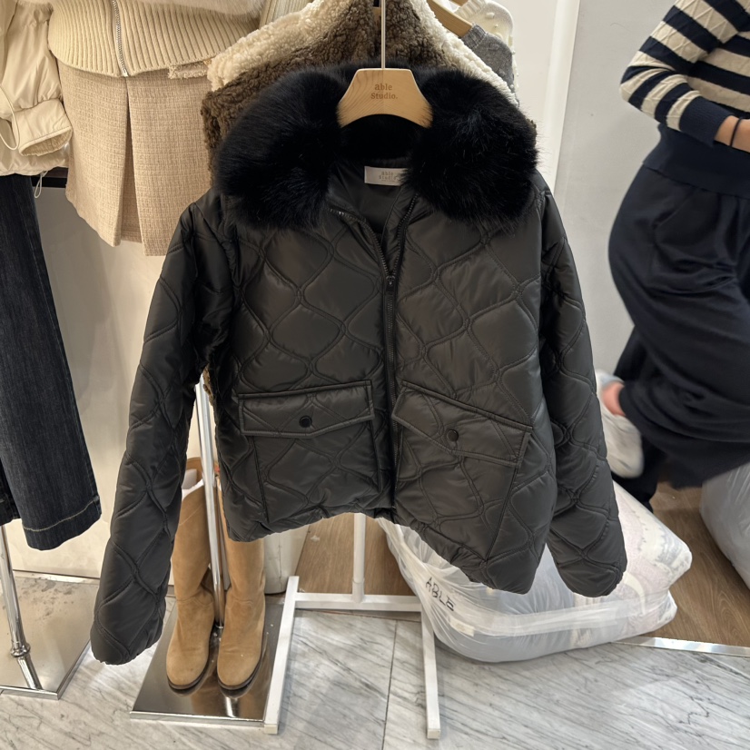 ABLESTUDIO東大門㊣直郵女士新品休閑時尚熱賣短款棉服絎縫ABLESTUDIO短款棉服圖色2