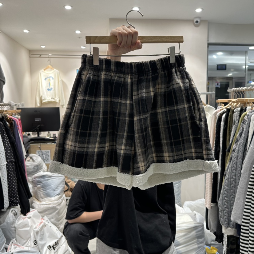 J.BALLOON韓國代購㊣女士新款推薦熱賣時尚休閑人氣短褲格子J.BALLOON短褲圖色1