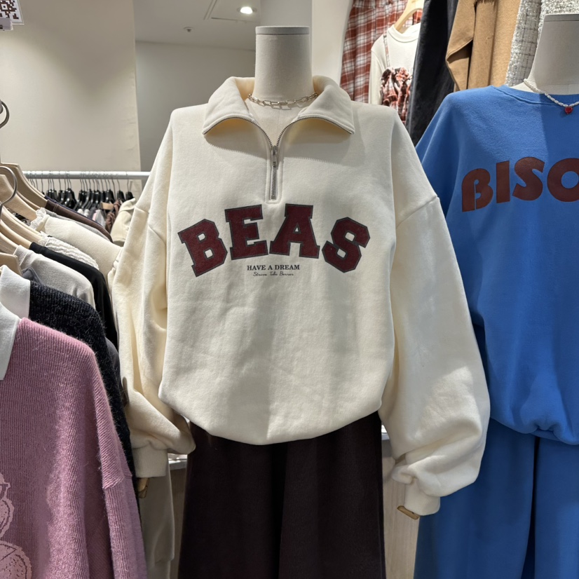 DELLING東大門㊣實拍女裝新款人氣推薦休閑熱賣25秋冬衛衣拉鏈DELLING衛衣圖色1