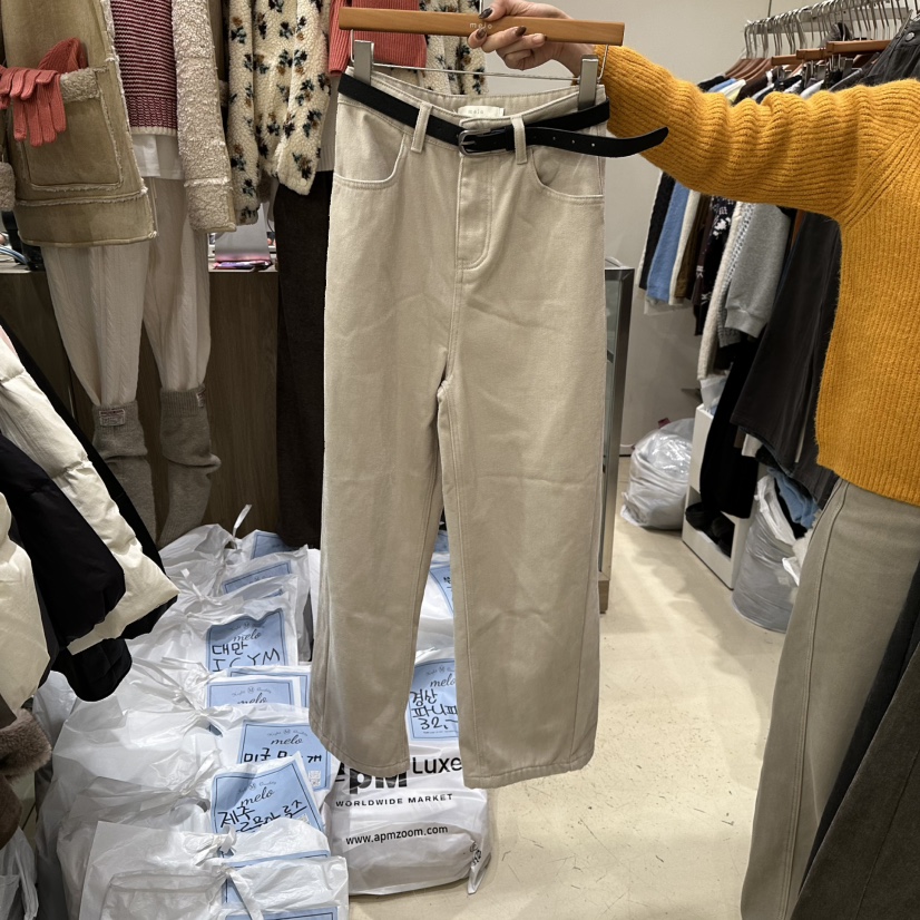 MELO東大門㊣直郵女裝新款人氣休閑職業推薦熱賣牛仔褲含腰帶MELO牛仔褲圖色1