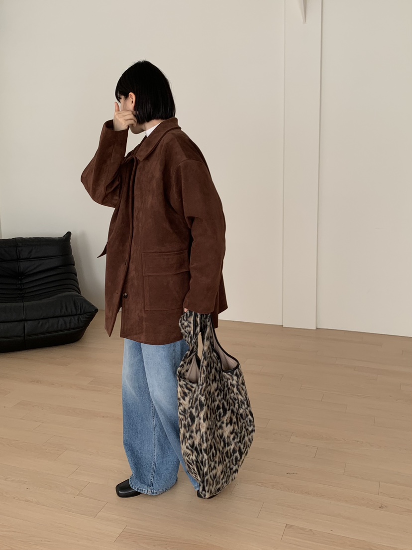 LOVE MY SANTA東大門㊣代購女裝新款25秋冬熱賣中長款大衣絨Santa/LOVE MY SANTA中長款大衣