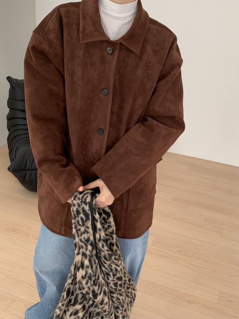 LOVE MY SANTA東大門㊣代購女裝新款25秋冬熱賣中長款大衣絨Santa/LOVE MY SANTA中長款大衣圖色2