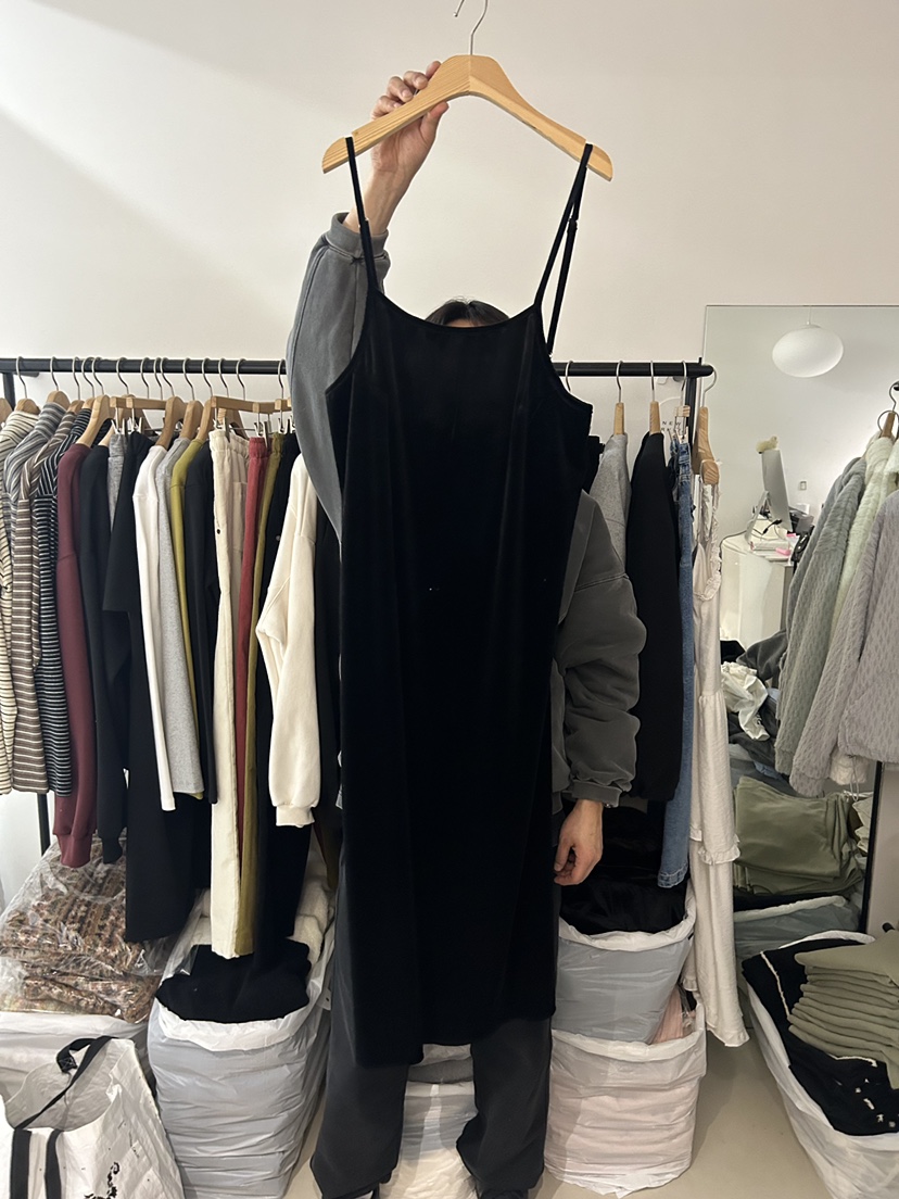 AS THOUGHT韓國代購㊣女士新款推薦職業人氣休閑連衣裙絲絨AS THOUGHT連衣裙圖色2