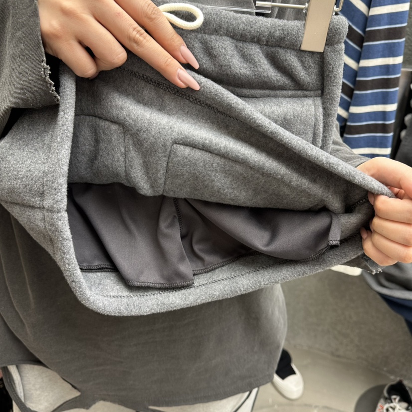 EXIT韓國代購㊣女士新品推薦時尚25秋冬職業休閑裙褲口袋抓絨EXIT裙褲