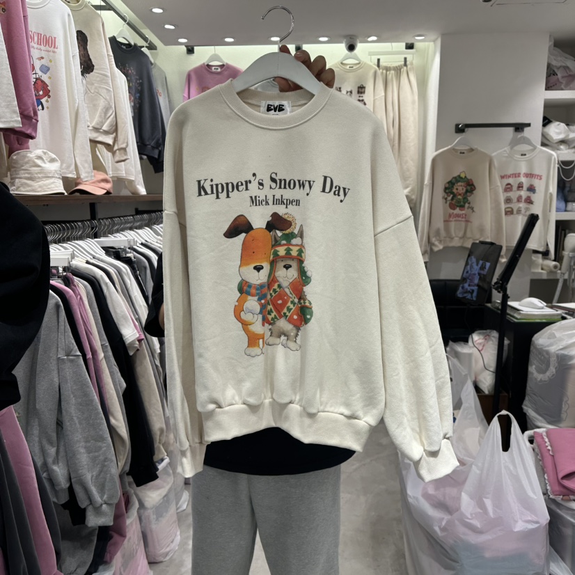 EVE東大門㊣直郵女士新款25秋冬推薦熱賣休閑人氣職業衛衣加絨EVE衛衣圖色1