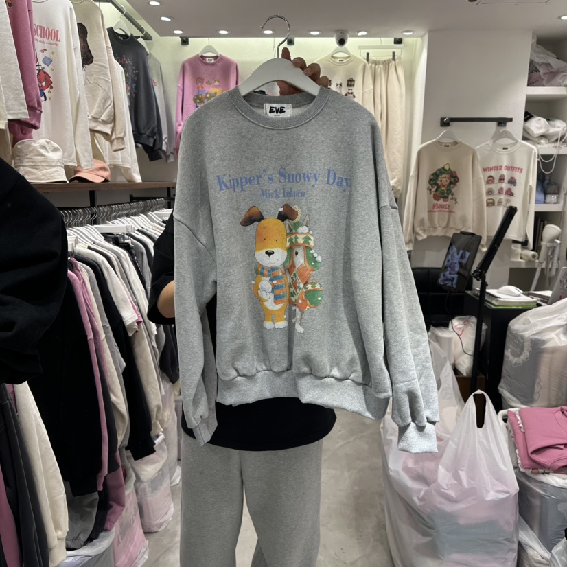 EVE東大門㊣直郵女士新款25秋冬推薦熱賣休閑人氣職業衛衣加絨EVE衛衣圖色2