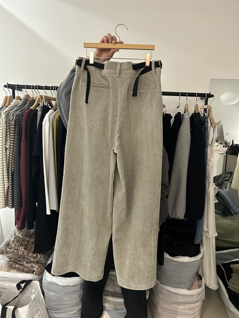 AS THOUGHT韓國代購㊣女裝新品推薦人氣25秋冬熱賣休閑褲腰帶AS THOUGHT休閑褲