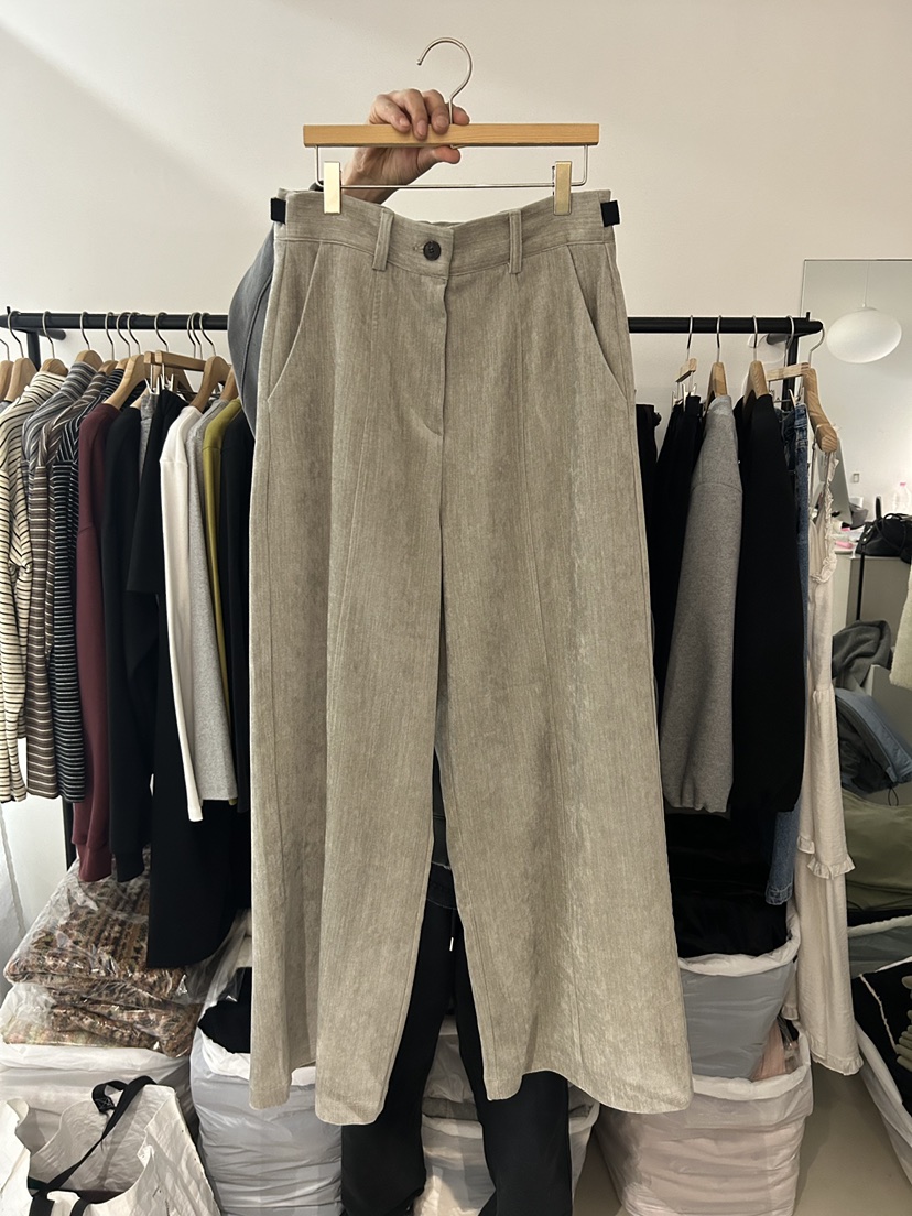 AS THOUGHT韓國代購㊣女裝新品推薦人氣25秋冬熱賣休閑褲腰帶AS THOUGHT休閑褲圖色1