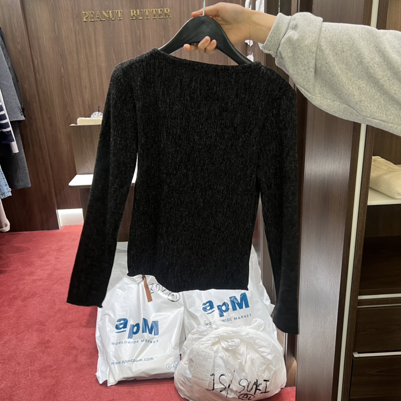 PEANUT BUTTER東大門㊣代購女士新款推薦25秋冬職業長袖T恤PEANUT BUTTER長袖T恤