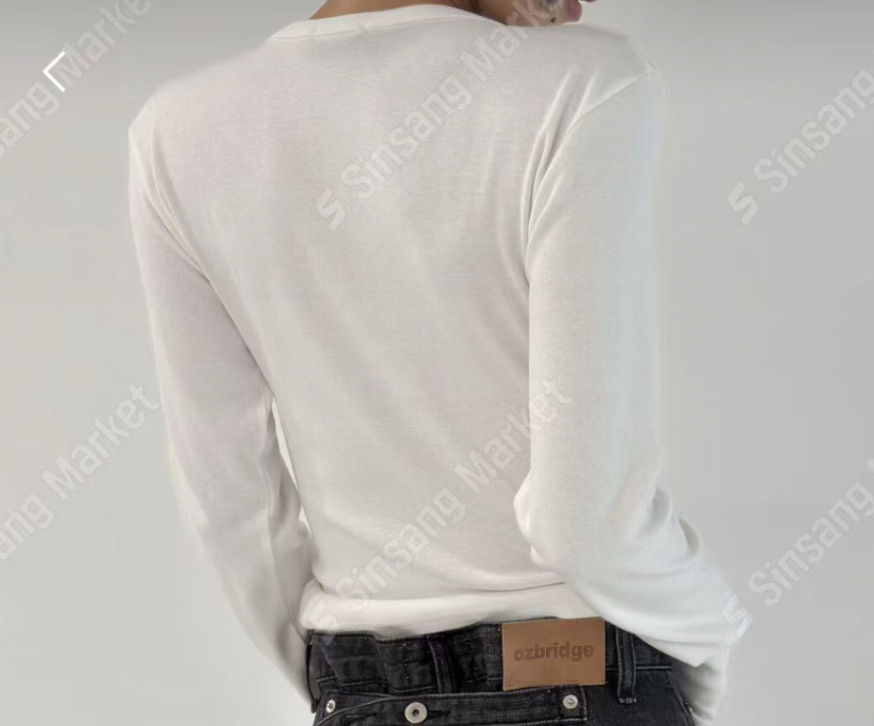OZBRIDGE 오즈브릿지東大門㊣代購女士新款時尚長袖T恤莫代爾修身棉質寬松OZBRIDGE 오즈브릿지長袖T恤