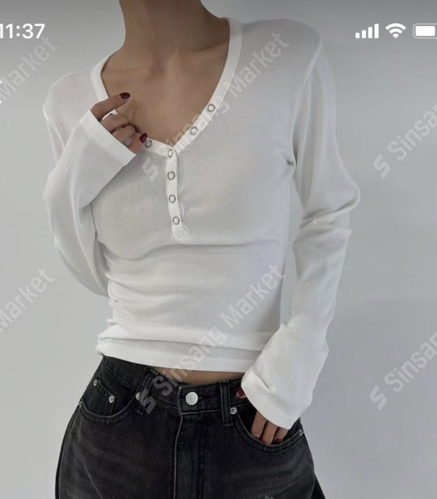 OZBRIDGE 오즈브릿지東大門㊣代購女士新款時尚長袖T恤莫代爾修身棉質寬松OZBRIDGE 오즈브릿지長袖T恤