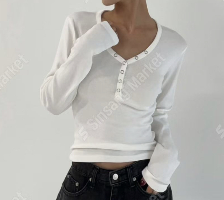 OZBRIDGE 오즈브릿지東大門㊣代購女士新款時尚長袖T恤莫代爾修身棉質寬松OZBRIDGE 오즈브릿지長袖T恤圖色1