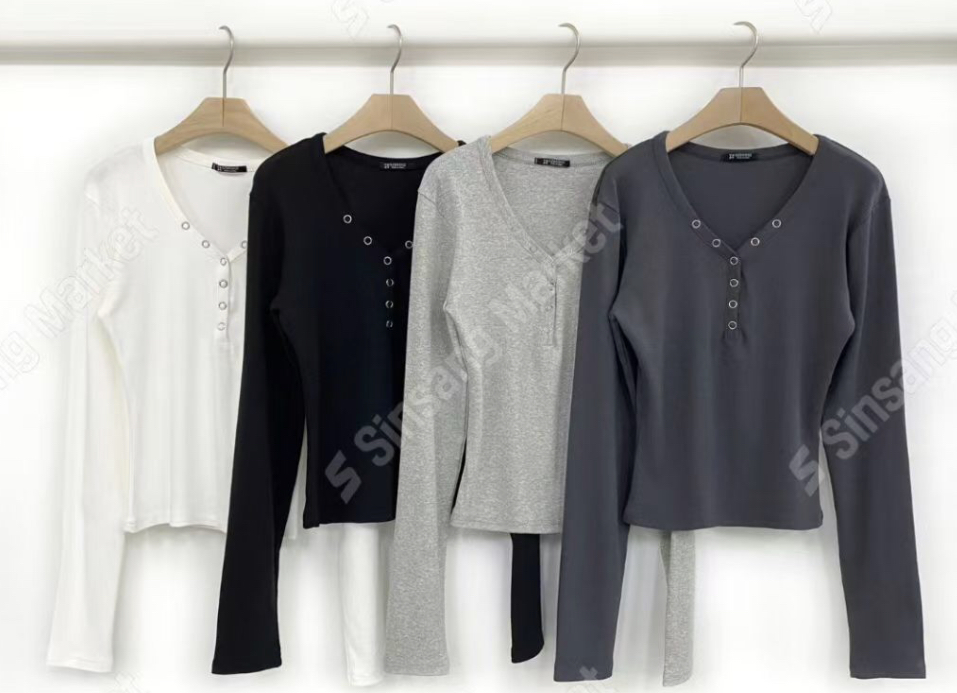 OZBRIDGE 오즈브릿지東大門㊣代購女士新款時尚長袖T恤莫代爾修身棉質寬松OZBRIDGE 오즈브릿지長袖T恤圖色2左二色