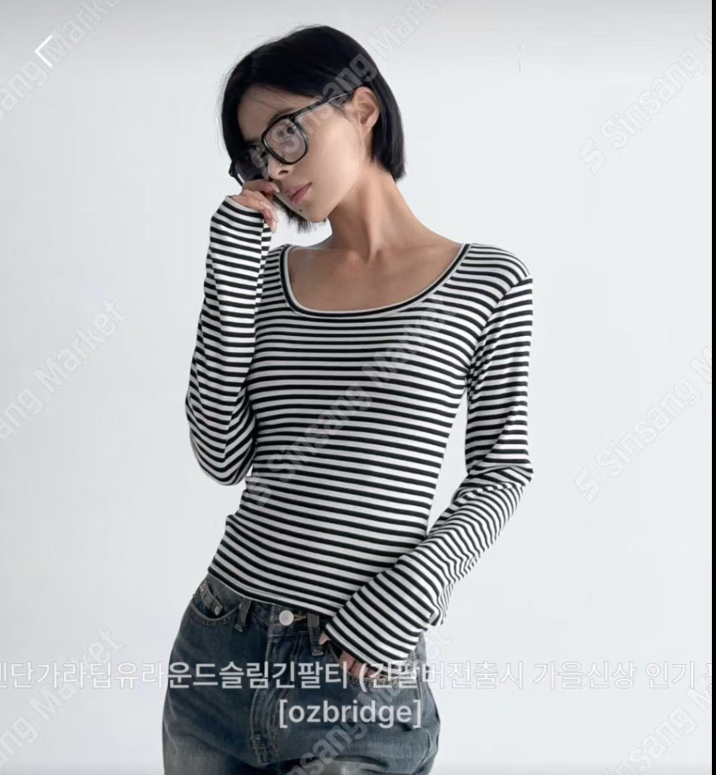 OZBRIDGE 오즈브릿지東大門㊣直郵女士新品推薦長袖T恤修身圓領OZBRIDGE 오즈브릿지長袖T恤