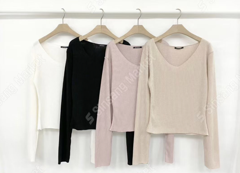 OZBRIDGE 오즈브릿지東大門㊣實拍女裝新品職業長袖T恤修身寬松OZBRIDGE 오즈브릿지長袖T恤圖色2左二色