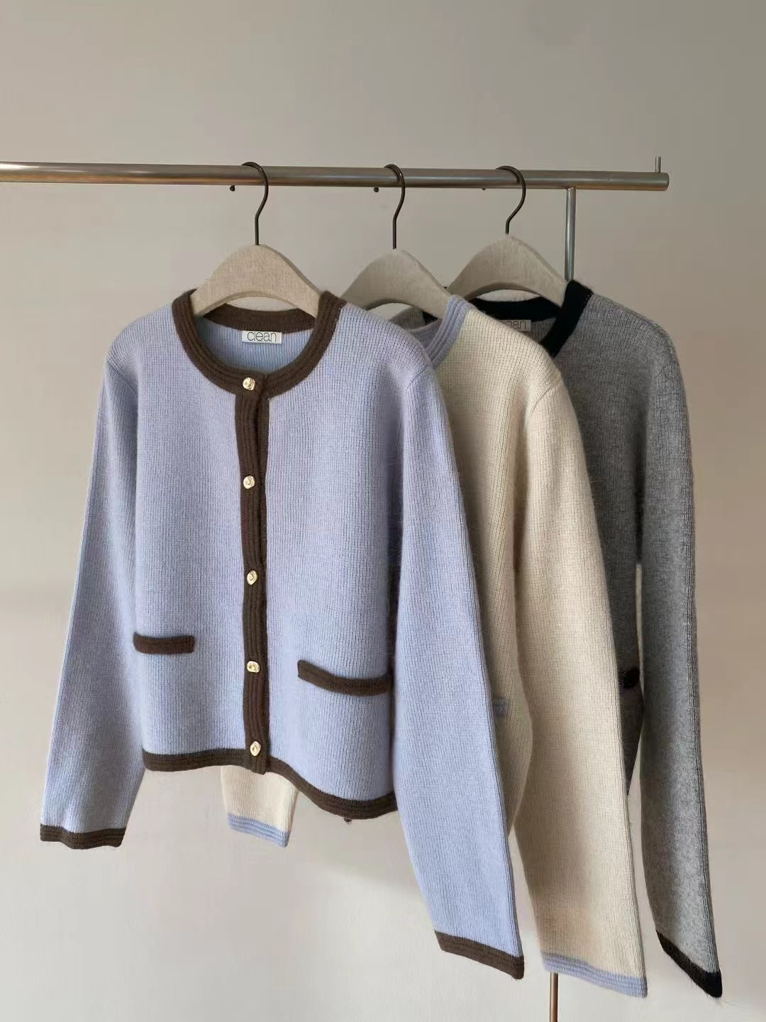 CLEAN東大門㊣直郵女士新款熱賣休閑25秋冬推薦職業人氣針織衫YOUTH針織衫圖色2左二色