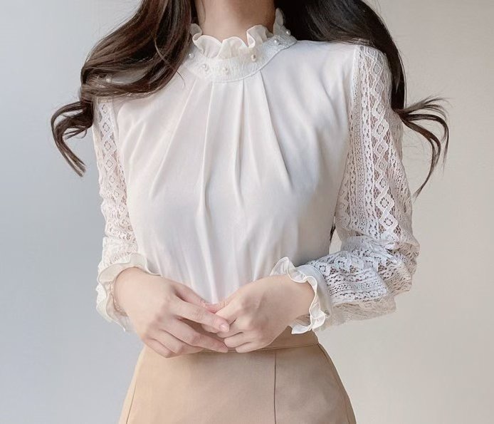 OLIVIA東大門㊣直郵女裝新品真品職業休閑時尚襯衫蕾絲衫蕾絲OLIVIA襯衫/蕾絲衫圖色1