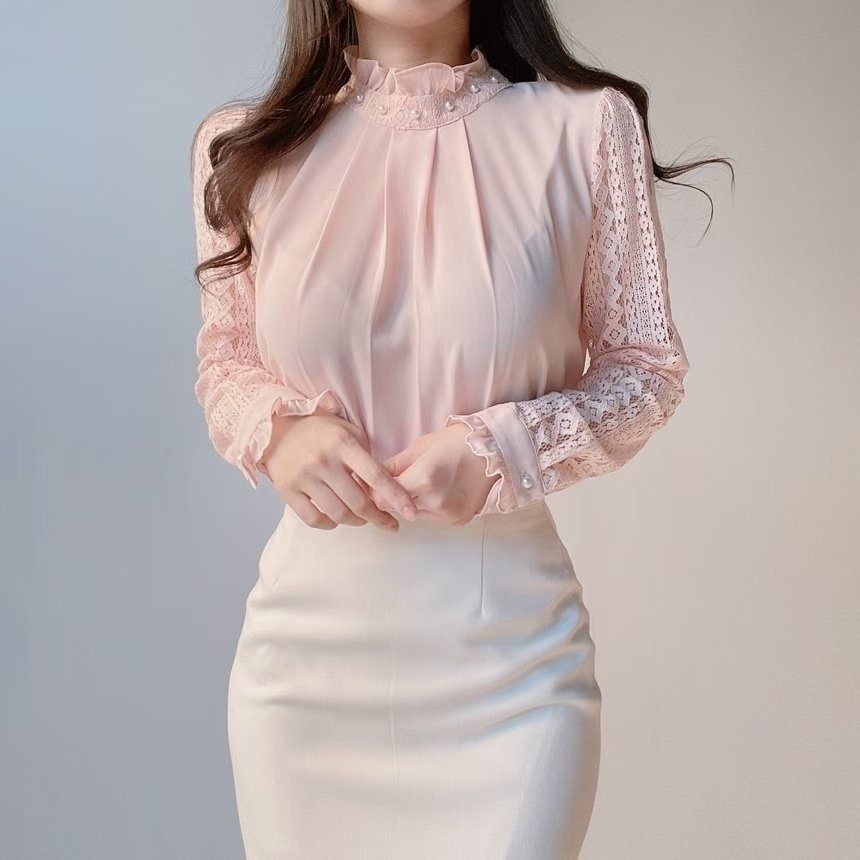 OLIVIA東大門㊣直郵女裝新品真品職業休閑時尚襯衫蕾絲衫蕾絲OLIVIA襯衫/蕾絲衫圖色2