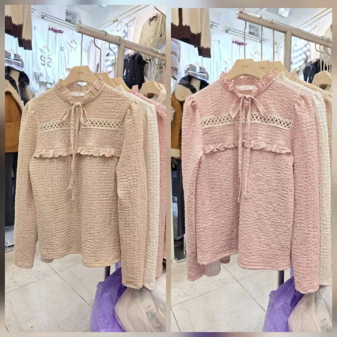 OLIVIA東大門㊣直郵女裝新款休閑熱賣人氣真品25秋冬襯衫蕾絲衫OLIVIA襯衫/蕾絲衫