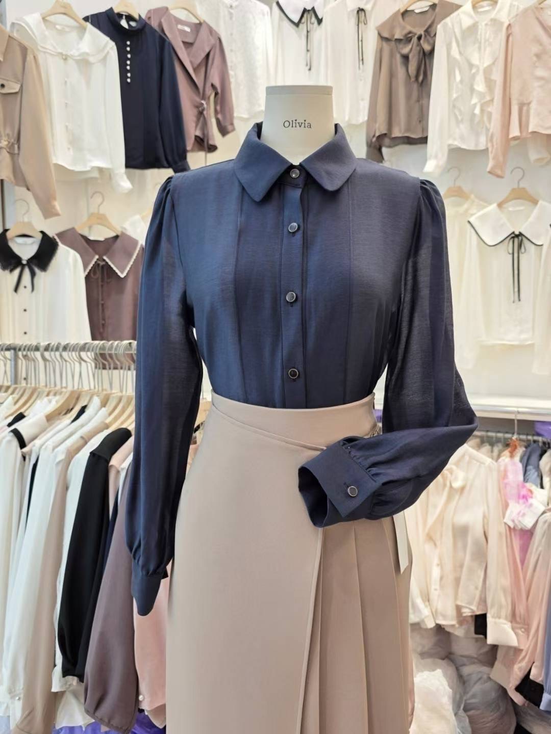 OLIVIA東大門㊣代購女士新款熱賣休閑時尚推薦真品襯衫蕾絲衫OLIVIA襯衫/蕾絲衫圖色2