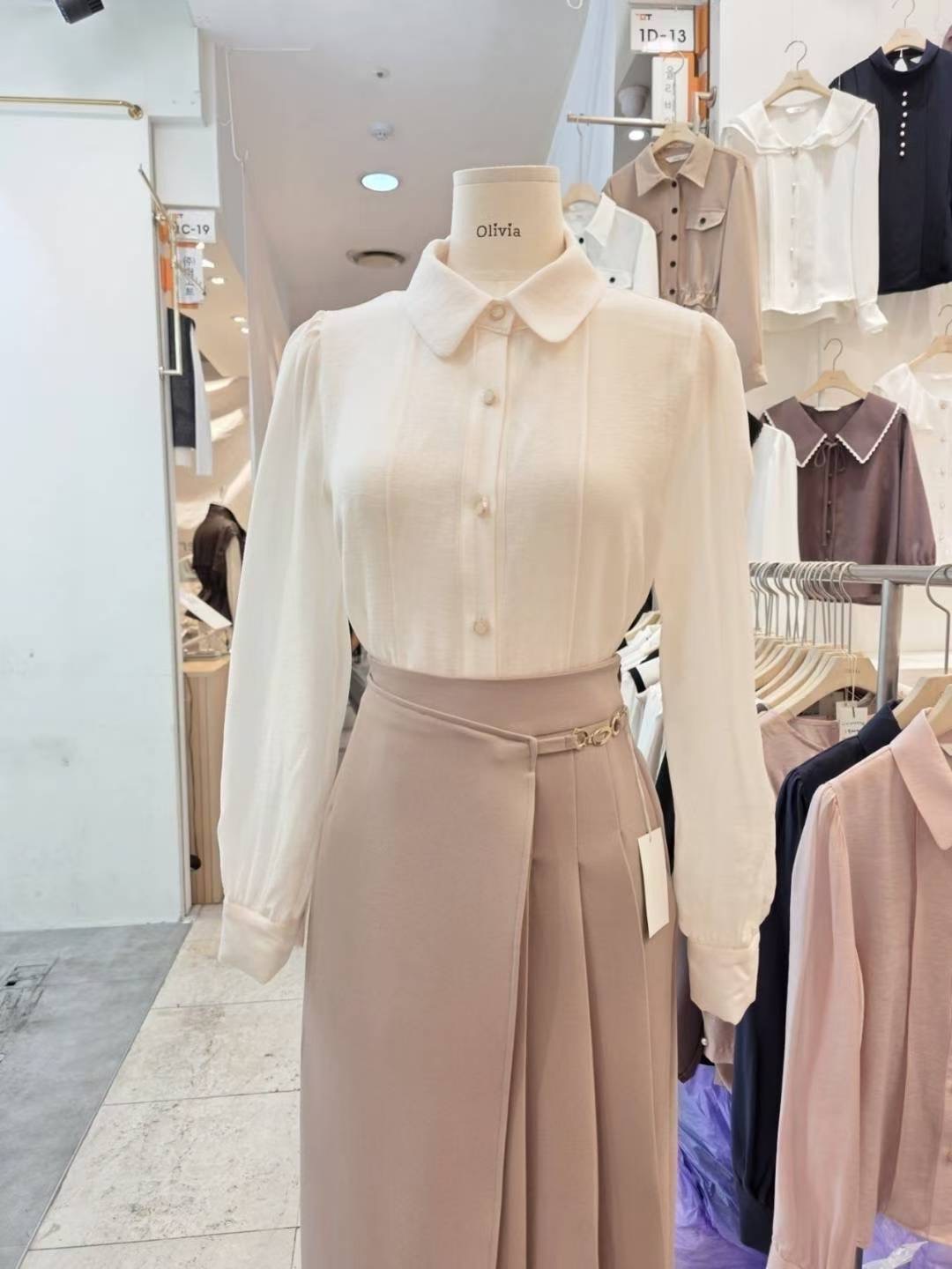 OLIVIA東大門㊣代購女士新款熱賣休閑時尚推薦真品襯衫蕾絲衫OLIVIA襯衫/蕾絲衫圖色3