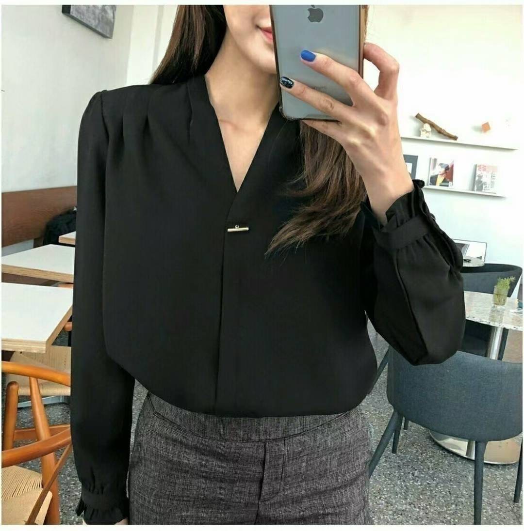 OLIVIA東大門㊣代購女裝新款25秋冬休閑推薦熱賣襯衫蕾絲衫OLIVIA襯衫/蕾絲衫圖色1