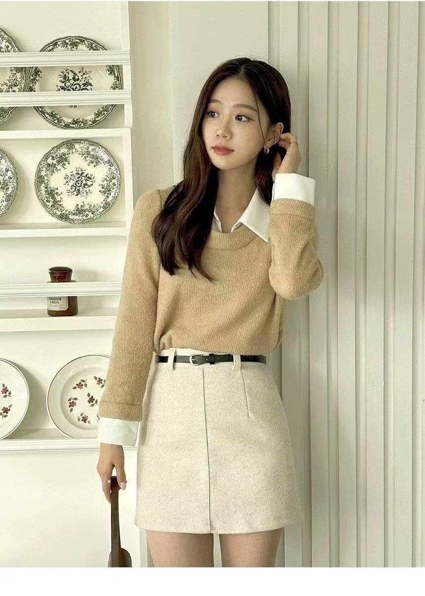 OLIVIA韓國直郵㊣女裝新品時尚職業25秋冬真品熱賣休閑針織衫OLIVIA針織衫圖色3