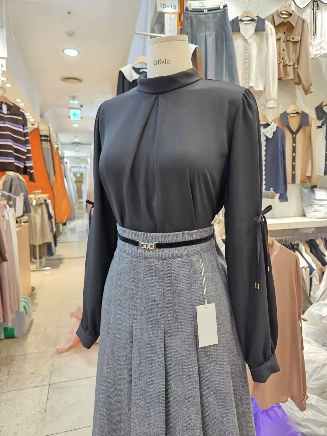 OLIVIA東大門㊣實拍女士新款25秋冬時尚人氣熱賣襯衫蕾絲衫OLIVIA襯衫/蕾絲衫圖色3