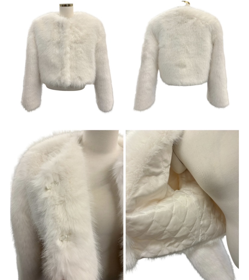 BADCALM韓國代購㊣女裝新品時尚休閑人氣熱賣短款大衣毛皮狐貍BADCALM短款大衣