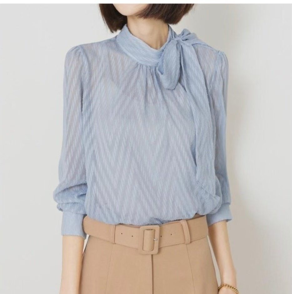 OLIVIA東大門㊣實拍女士新款推薦25秋冬真品襯衫蕾絲衫透視OLIVIA襯衫/蕾絲衫圖色1