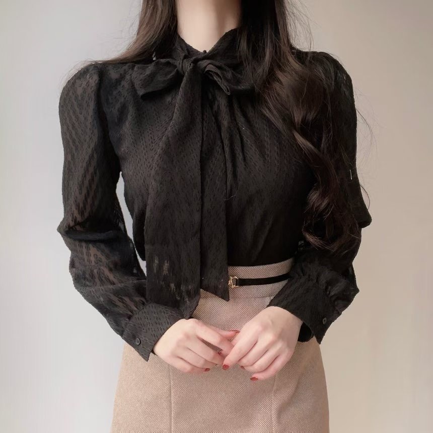 OLIVIA東大門㊣實拍女士新款推薦25秋冬真品襯衫蕾絲衫透視OLIVIA襯衫/蕾絲衫圖色4