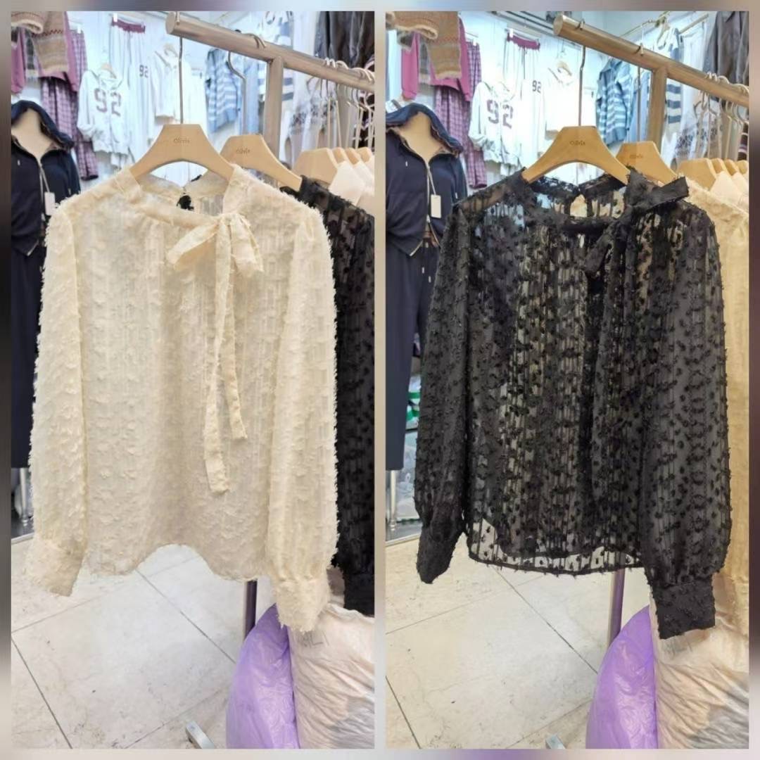 OLIVIA東大門㊣代購女裝新品25秋冬職業人氣熱賣襯衫蕾絲衫OLIVIA襯衫/蕾絲衫