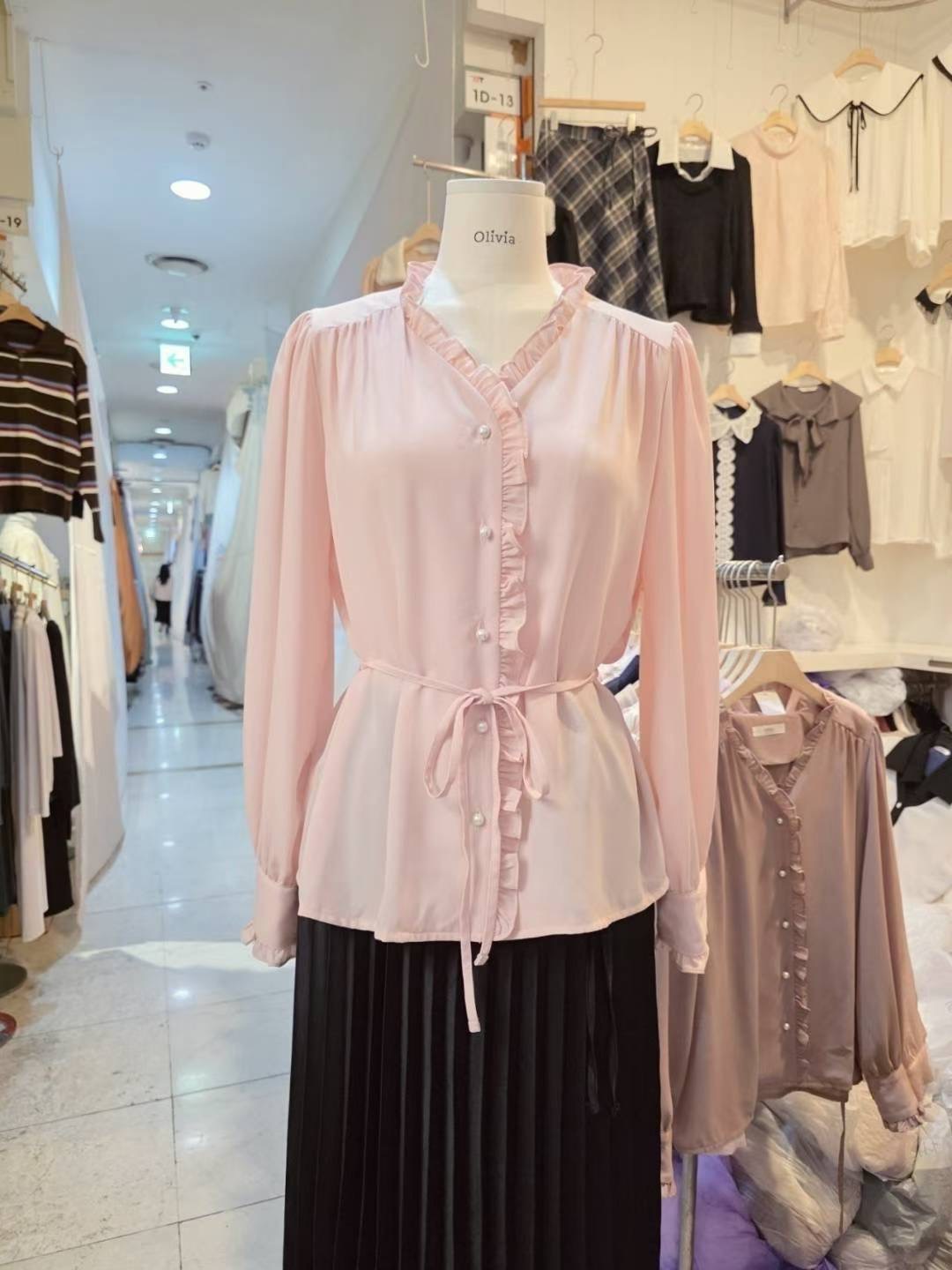 OLIVIA東大門㊣直郵女士新款人氣時尚真品休閑推薦襯衫蕾絲衫OLIVIA襯衫/蕾絲衫圖色3