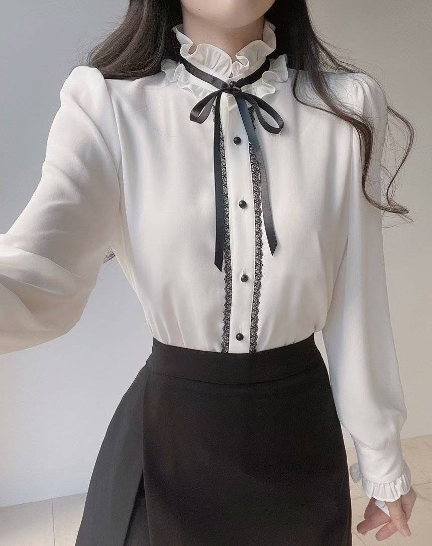 OLIVIA東大門㊣代購女裝新品休閑真品時尚人氣熱賣襯衫蕾絲衫OLIVIA襯衫/蕾絲衫