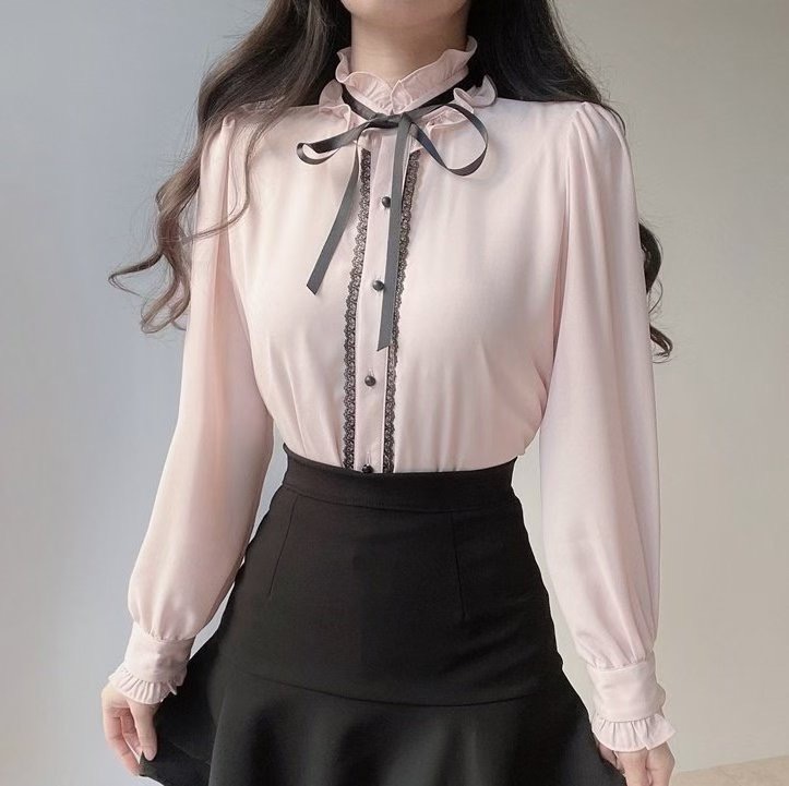 OLIVIA東大門㊣代購女裝新品休閑真品時尚人氣熱賣襯衫蕾絲衫OLIVIA襯衫/蕾絲衫圖色2