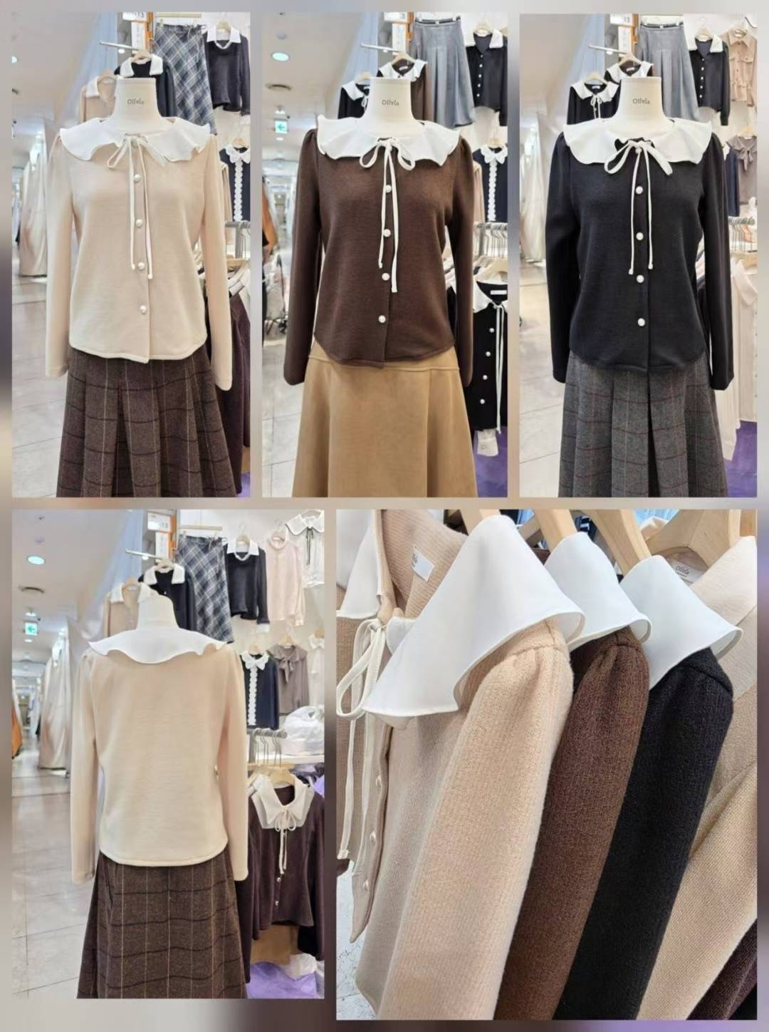 OLIVIA東大門㊣直郵女裝新品熱賣休閑推薦25秋冬襯衫蕾絲衫OLIVIA襯衫/蕾絲衫