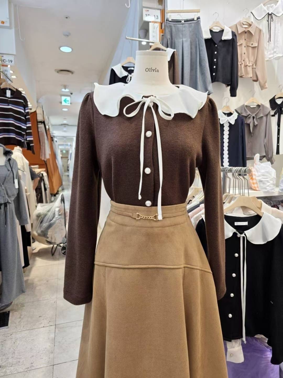 OLIVIA東大門㊣直郵女裝新品熱賣休閑推薦25秋冬襯衫蕾絲衫OLIVIA襯衫/蕾絲衫圖色3