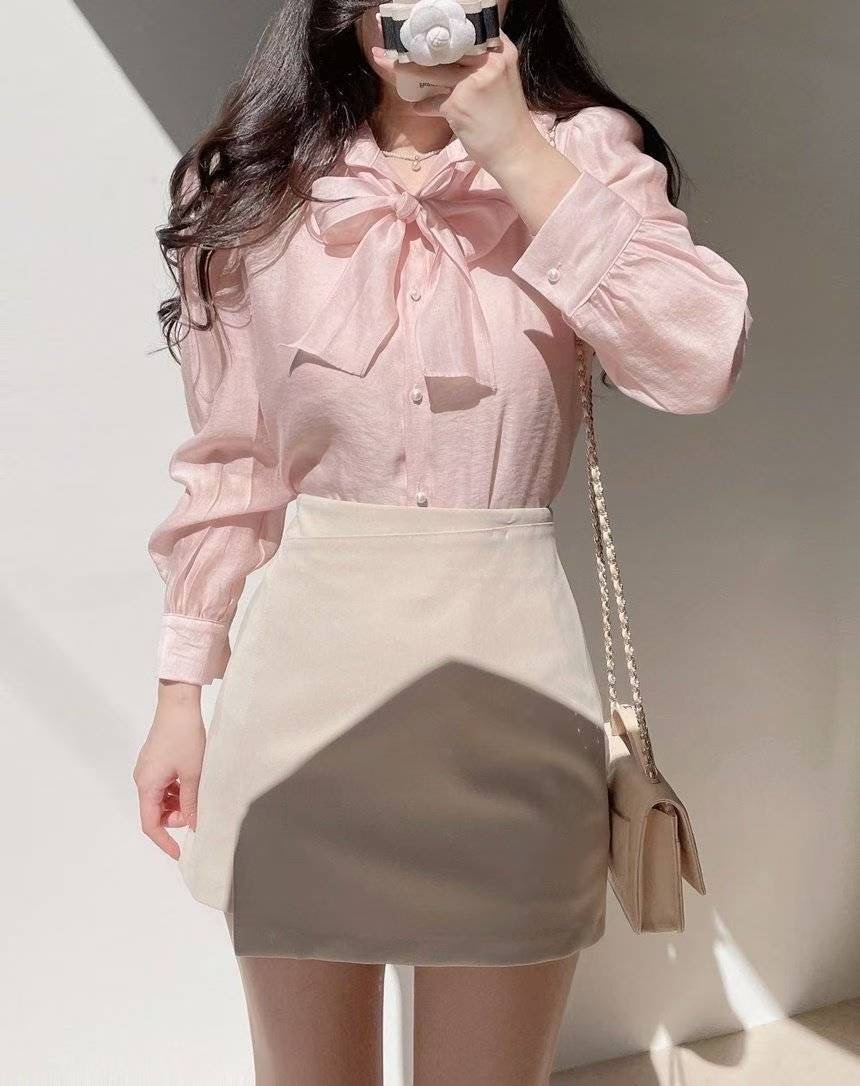 OLIVIA東大門㊣代購女裝新款25秋冬職業推薦時尚襯衫蕾絲衫OLIVIA襯衫/蕾絲衫