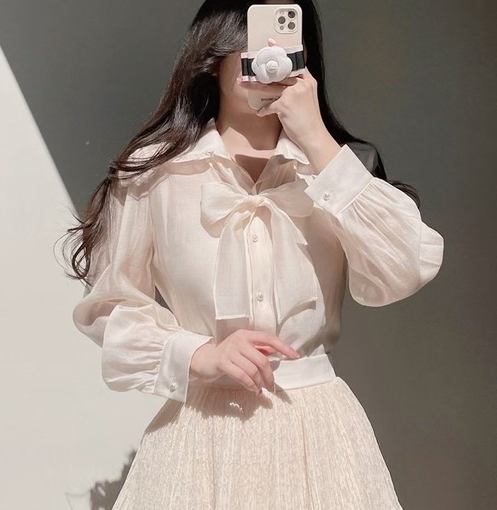 OLIVIA東大門㊣代購女裝新款25秋冬職業推薦時尚襯衫蕾絲衫OLIVIA襯衫/蕾絲衫圖色2