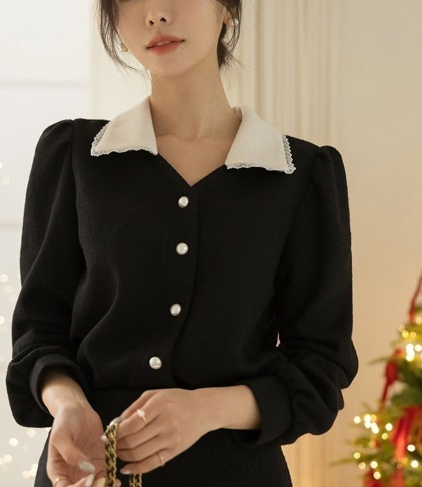 OLIVIA東大門㊣實拍女士新品推薦職業熱賣真品25秋冬襯衫蕾絲衫OLIVIA襯衫/蕾絲衫圖色1